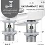 Basin Mixer Taps with Pop Up Waste Slotted Bathroom Sink Tap Mixers Washroom Cloakroom Taps Single Lever Chrome Stainless Steel with G1/2 Hoses Round 1 Hole Image 4