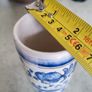 Small blue cup as holder handmade pottery and painted. Image 3