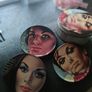 J H Lynch midcentury style coaster set in tin. Beautiful kitsch women art coasters. Tin and Cork coasters in metal tin. Kitsch home decor. Image 2