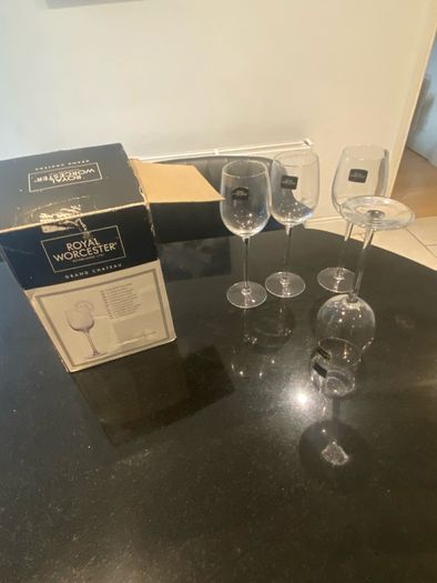 Set of four royal Worcester glasses