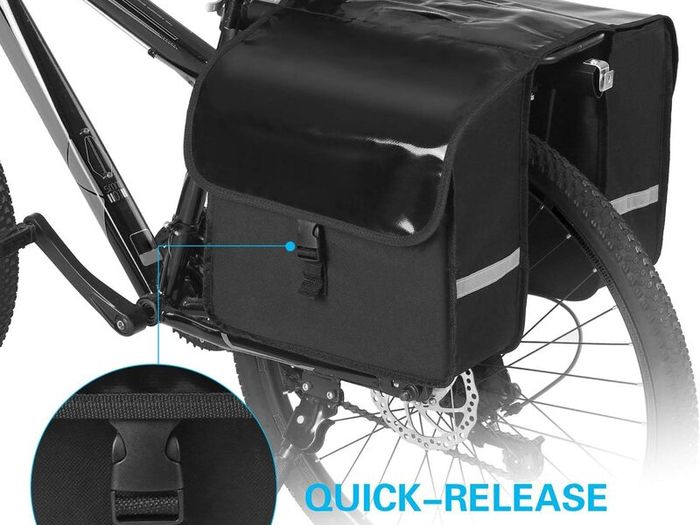 28L Water Resistant Bike Bicycle Rear Seat Carrier Bag Rack Trunk Bags Bike Commuter Bag Pannier Cycling Double Side Luggage