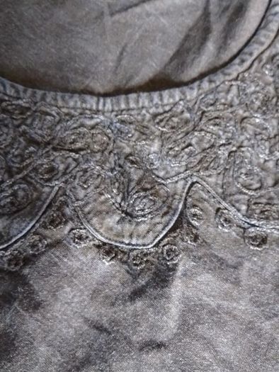 Embroidered dark blue vintage o.p.a. ladies top, never worn, size M.