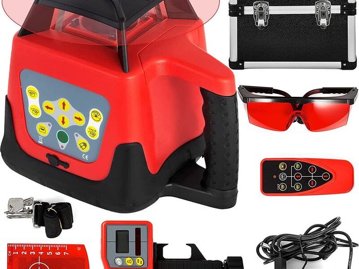 Professional Red Rotating Laser Max Working Range  500m Line Laser 360 Degree Laser Altimeter Water and Dustproof Outdoor Working
