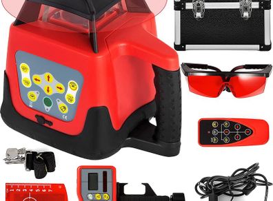 Professional Red Rotating Laser Max Working Range  500m Line Laser 360 Degree Laser Altimeter Water and Dustproof Outdoor Working