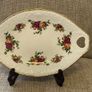 Vintage Royal Albert Old Country Roses Oval Tray With Heart Cut Out Handles 9.5" Image 3