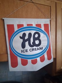 Original HB Ice Cream shop banner