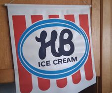 Original HB Ice Cream shop banner