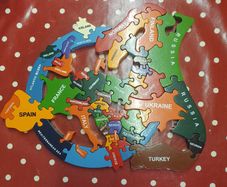 Beautiful Alphabet Jigsaw Map of Europe