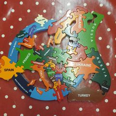 Beautiful Alphabet Jigsaw Map of Europe