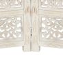 Hand carved 4-Panel Room Divider White 160x165 cm Solid Mango Wood Image 5