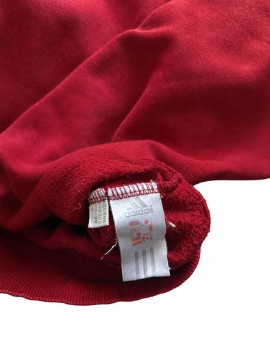 Vintage Adidas red sweatshirt, embroidered central logo, 00s, size s