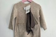 18m, With Tags Zara Knit Dress with Matching Bandana
