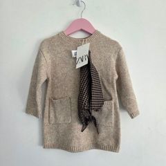 18m, With Tags Zara Knit Dress with Matching Bandana