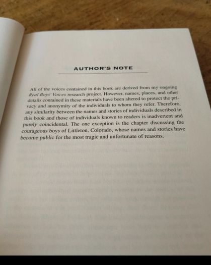 This is a first-edition hardcover copy of "Real Boys Voices by Dr. William Pollack.