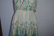 E-vie cream summer cotton floral dress size UK16 EU44 Postage included