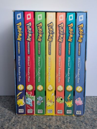 pokemon adventures manga: red and blue box set, gold and silver full set, ruby and sapphire full set