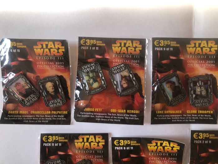 Star Wars Episode III 2005 Pin Collection Complete Set