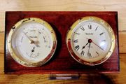 vintage barometer and clock