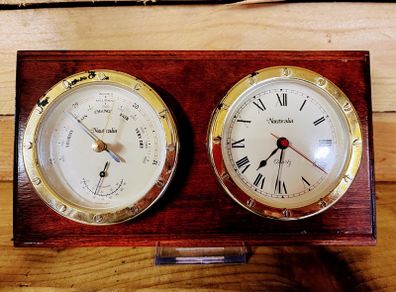 vintage barometer and clock