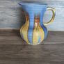 Vintage Large Water Jug Shelley 1930s Yellow Striped Blue Image 2