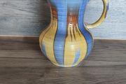 Vintage Large Water Jug Shelley 1930s Yellow Striped Blue