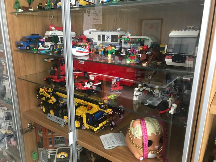 Ikea billy bookcase with glass doors & glass shelves