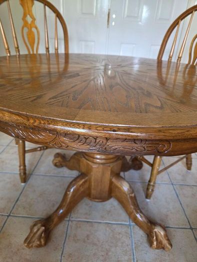 Solid Wood Round Table & Chairs