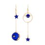 Moon Star Starburst Gold Drop Dangle Earrings Image 3