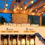 Outdoor Festoon Lights Mains Powered - 100ft/30m Outside String Lights 30+2 S14 LED Dimmable Bulbs with Remote, IP65 Waterproof for Patio Gazebo Pergola Garden Backyard (FREE SHIPPING) Image 3