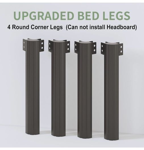 Teen 3ft Single Bed Frames with Rounded Corner Legs, Heavy Duty Metal Bed Frame Single with Steel Slats Support, Single Bed 36 cm High, Noise Free, Easy Assembly
