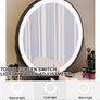 Big Modern Vanity Desk with Mirror and Lights, Makeup Vanity Desk with 5 Drawers and Chair, Dressing Table with Glass Top, White Image 3
