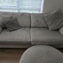 DFS Lawrie Formal Back 4 seater Sofa with  a large round pattern and plan footstool, PRICE DROP OPEN TO OFFERS Image 2