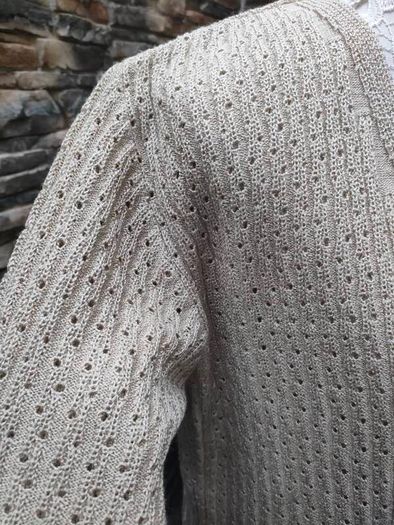 Cream Beige lightweight fine knit cardigan made in Italy