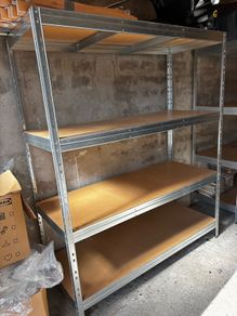 Galvanised 4 tier shelving unit x 2