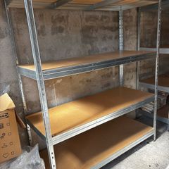 Galvanised 4 tier shelving unit x 2