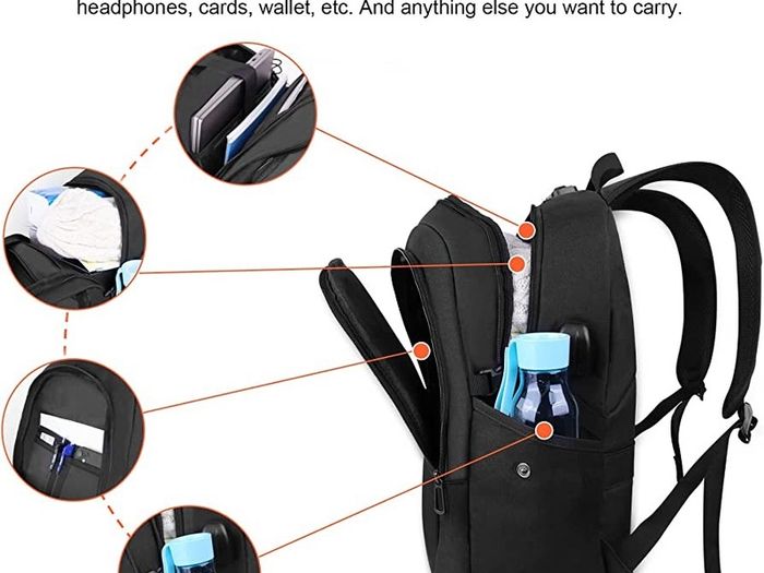 Anti-Theft Laptop Backpack Business Travel Backpack Bag with USB Charging Port Lock,Water Resistant College School Computer Rucksack Work Backpack for Mens Womens Fits 15.6 Inch Laptop (FREE POSTAGE)