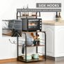 4-Tier Baker's Rack, Microwave Stand with 4 Hooks, Kitchen Storage Unit for Spices, Pots and Pans, Rustic Brown Image 7