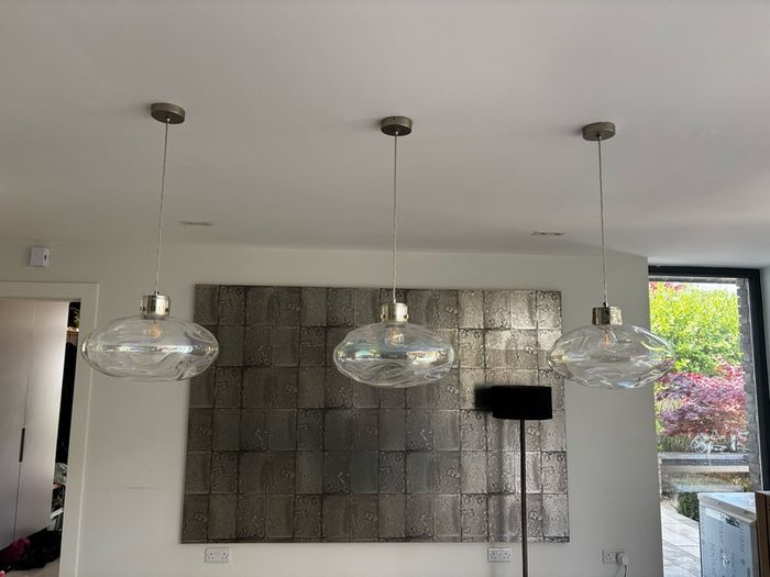 Blown bubble pendant lights x3