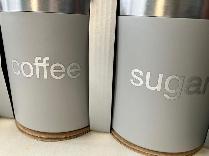 Storage Jars Set grey and metal