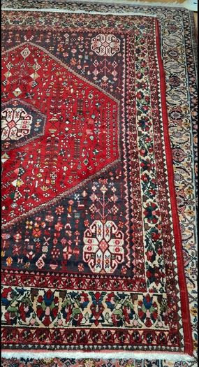 Two Matching Persian Abadeh Hand Knotted Rug Carpets