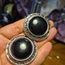 Vintage Black Core Big Earrings Image 2