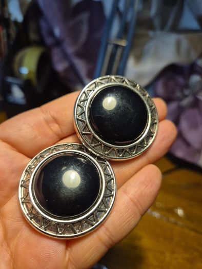 Vintage Black Core Big Earrings