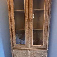 Rattan & Wicker Display Cabinet Corner Unit