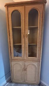 Rattan & Wicker Display Cabinet