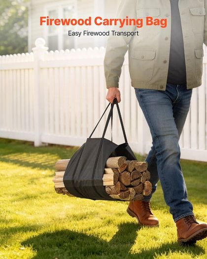 Outdoor Firewood Rack with Waterproof Cover