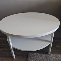 Round white coffee table