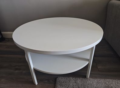 Round white coffee table