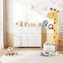Chest of Drawers for Bedroom with 7 Drawers, Fabric Storage Drawer, Tall White Hallway Storage Unit Image 4