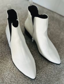 white ankle boots