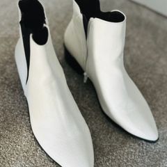 white ankle boots